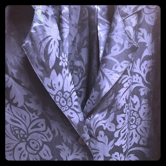 Silk Black 3/4 length Sleep Shirt - Picture 1 of 7